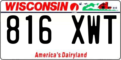 WI license plate 816XWT