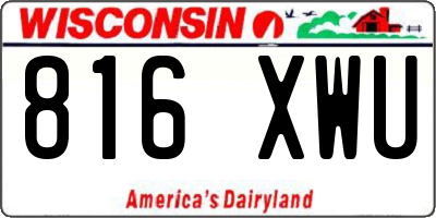 WI license plate 816XWU