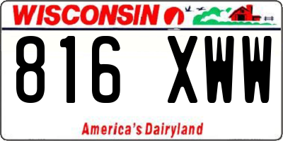WI license plate 816XWW