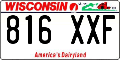 WI license plate 816XXF