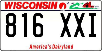 WI license plate 816XXI