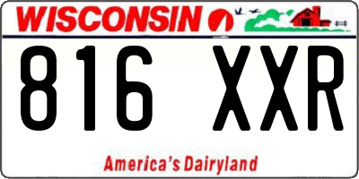 WI license plate 816XXR