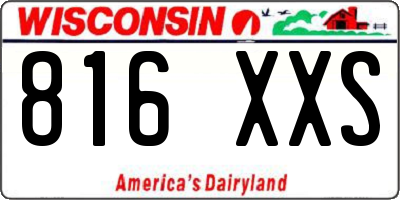 WI license plate 816XXS