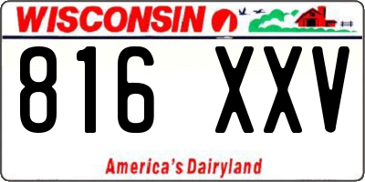 WI license plate 816XXV