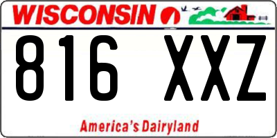 WI license plate 816XXZ