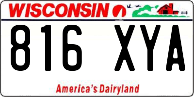 WI license plate 816XYA