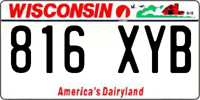 WI license plate 816XYB