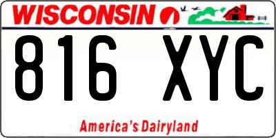 WI license plate 816XYC