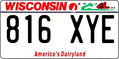 WI license plate 816XYE