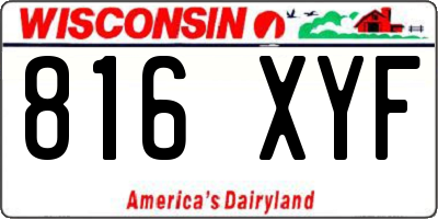 WI license plate 816XYF