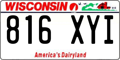 WI license plate 816XYI