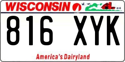 WI license plate 816XYK