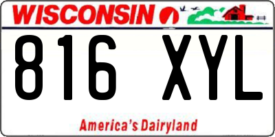 WI license plate 816XYL