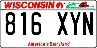 WI license plate 816XYN