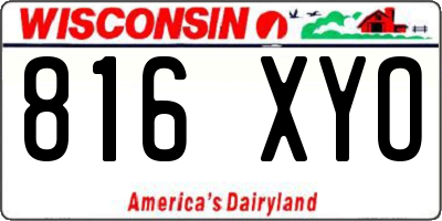 WI license plate 816XYO
