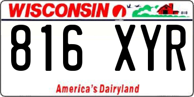 WI license plate 816XYR