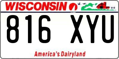 WI license plate 816XYU