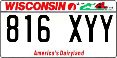 WI license plate 816XYY