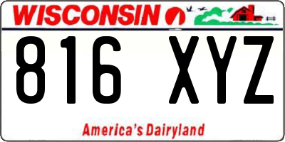 WI license plate 816XYZ