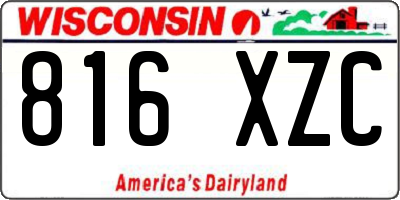 WI license plate 816XZC