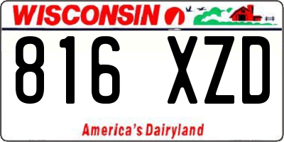 WI license plate 816XZD