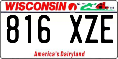 WI license plate 816XZE