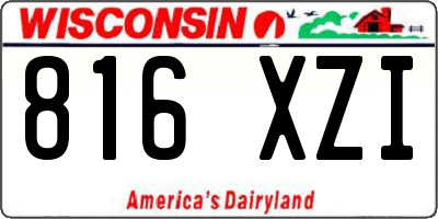 WI license plate 816XZI