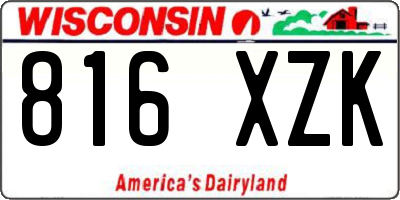 WI license plate 816XZK