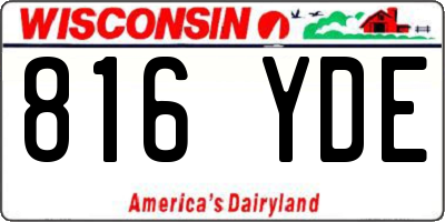WI license plate 816YDE