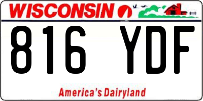 WI license plate 816YDF