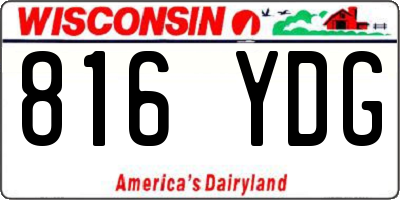 WI license plate 816YDG