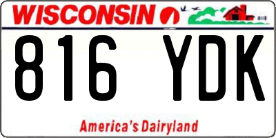 WI license plate 816YDK