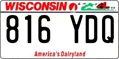 WI license plate 816YDQ