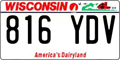 WI license plate 816YDV