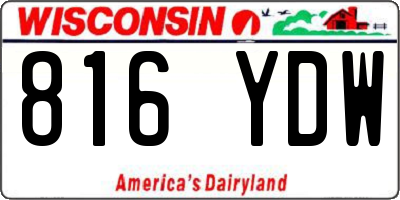 WI license plate 816YDW