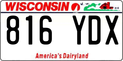 WI license plate 816YDX