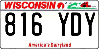 WI license plate 816YDY