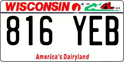 WI license plate 816YEB