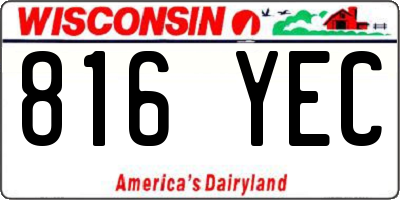 WI license plate 816YEC