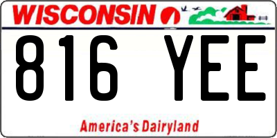 WI license plate 816YEE