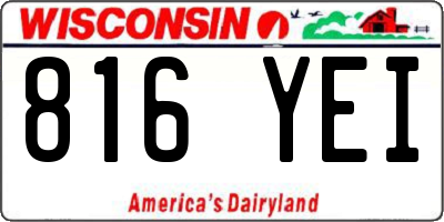 WI license plate 816YEI