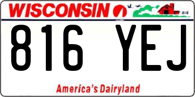 WI license plate 816YEJ