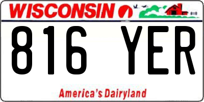 WI license plate 816YER