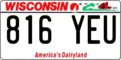 WI license plate 816YEU