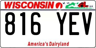 WI license plate 816YEV