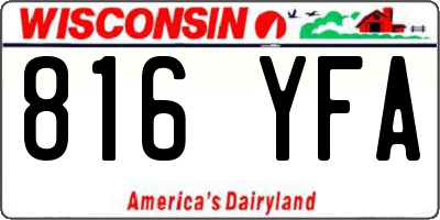 WI license plate 816YFA