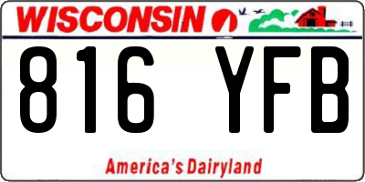 WI license plate 816YFB