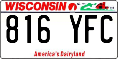 WI license plate 816YFC