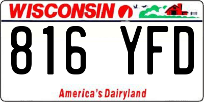 WI license plate 816YFD