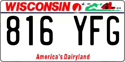 WI license plate 816YFG